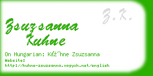 zsuzsanna kuhne business card